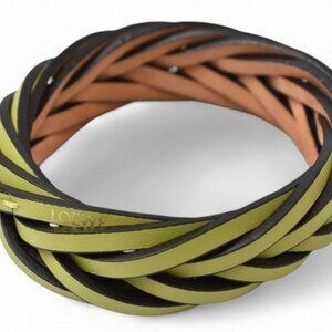 Loewe Bracelet Bangle Braided Classic Calf Green